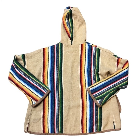 Hooded Poncho Aztec-look Jacket - Picture 8 of 14